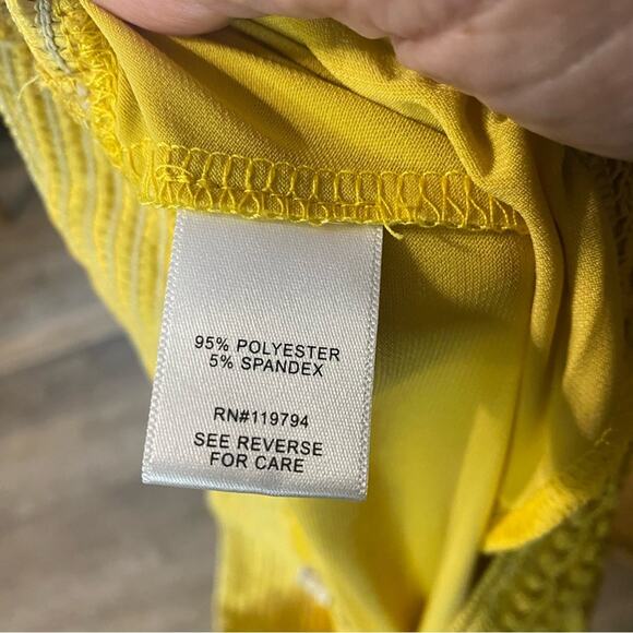 One world Bright Yellow Wide Leg Pants plus size boho 1X hippie comfort palazzo - Picture 9 of 10